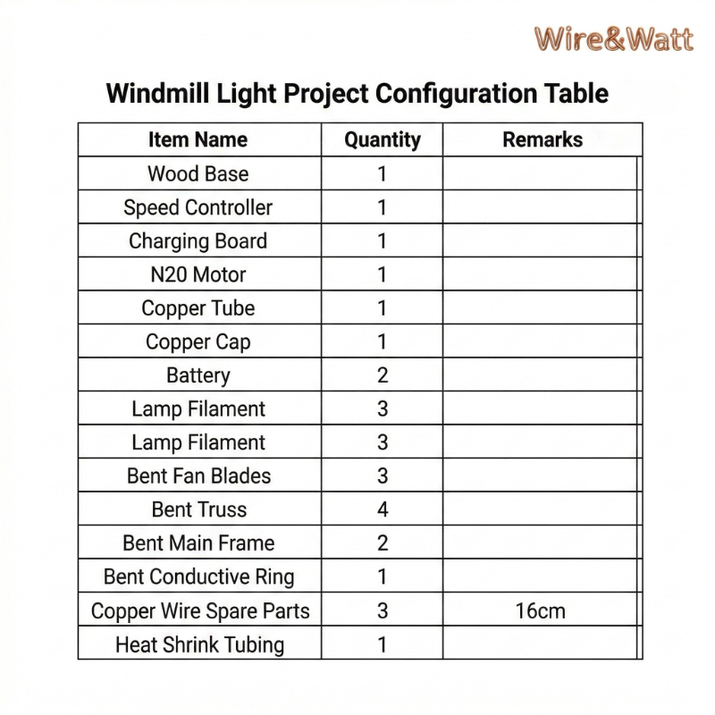 DIY Kinetic Windmill Desk Lamp - Brass Wire Art & Engineering Kit